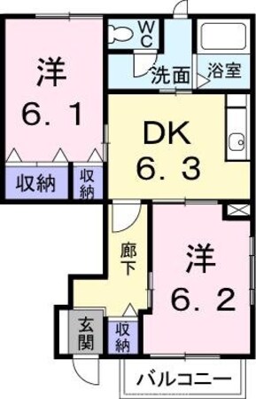 オーブリーＳ・Ｋ　Ａの物件間取画像